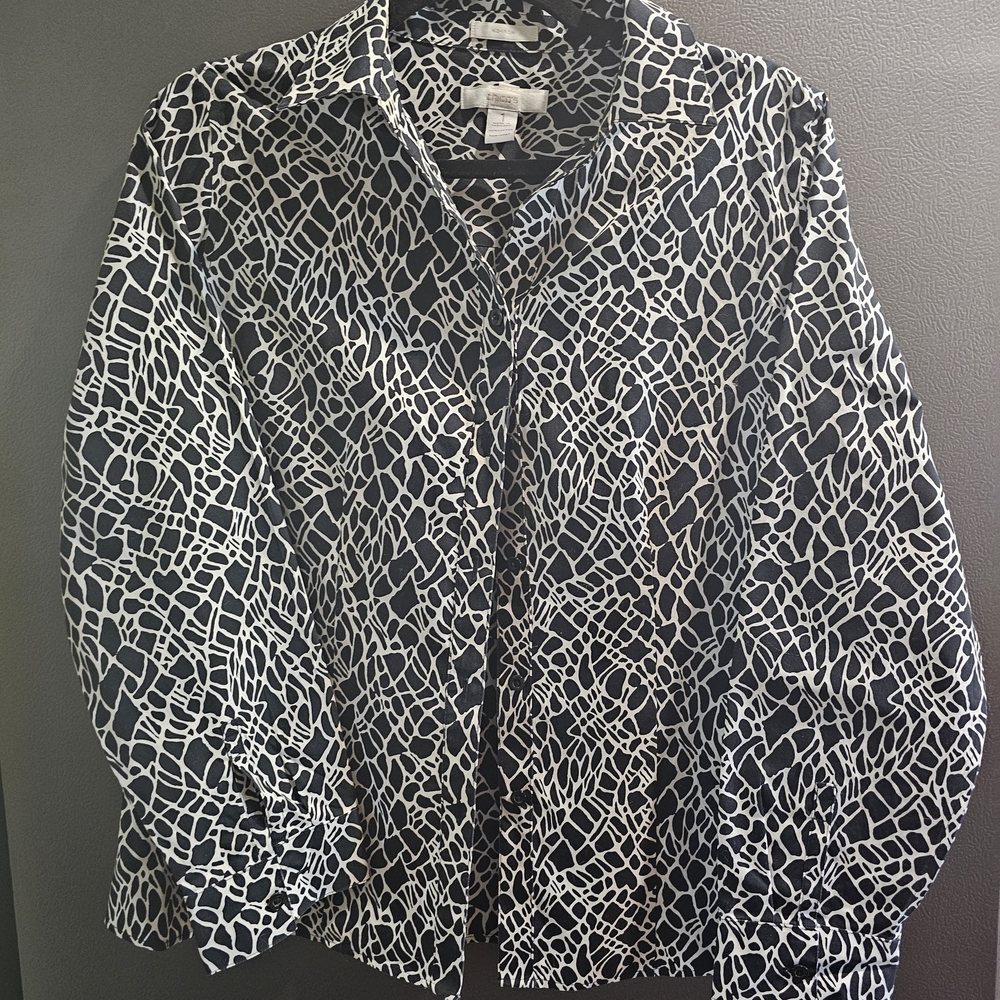 Black and White Patterned Blouse
